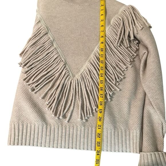 Grace + Karma Tan Turtleneck Sweater with Fringe Detail - Picture 7 of 7